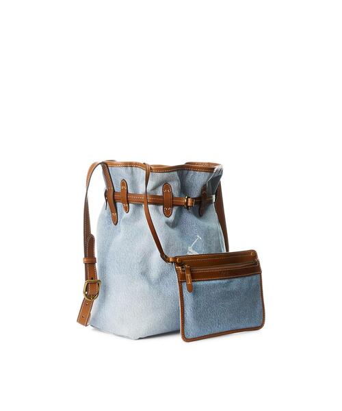 POLO ラルフローレン　デニム ミディアム Bellport バケット バッグ POLO RALPH LAUREN（ポロ ラルフ ローレン）の「デニム