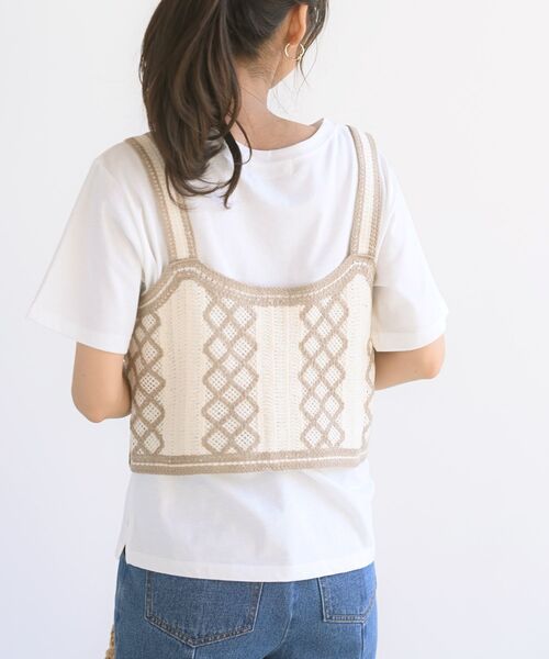 rps（アールピーエス）の「ＴシャツＳＥＴフラワービスチェアンサンブル（ベスト・レディース・ベージュ/ネイビー/ブラック・M）」の10枚目の写真