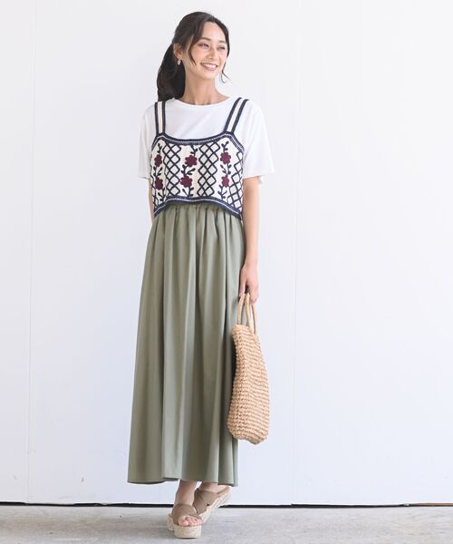 rps（アールピーエス）の「ＴシャツＳＥＴフラワービスチェアンサンブル（ベスト・レディース・ベージュ/ネイビー/ブラック・M）」の20枚目の写真