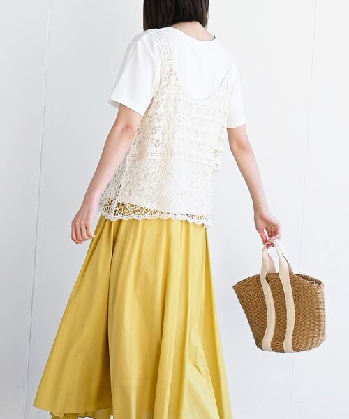 rps（アールピーエス）の「ＴシャツＳＥＴカギ針ビスチェアンサンブル（ベスト・レディース・アイボリー/ホワイト系その他4・M/フリー）」の5枚目の写真