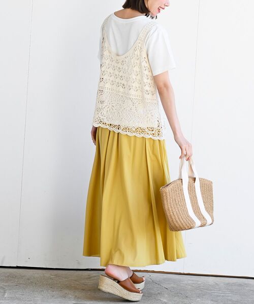 rps（アールピーエス）の「ＴシャツＳＥＴカギ針ビスチェアンサンブル（ベスト・レディース・アイボリー/ホワイト系その他4・M/フリー）」の6枚目の写真