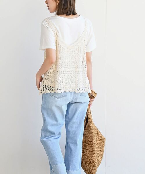 rps（アールピーエス）の「ＴシャツＳＥＴカギ針ビスチェアンサンブル（ベスト・レディース・アイボリー/ホワイト系その他4・M/フリー）」の14枚目の写真