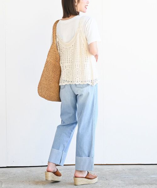 rps（アールピーエス）の「ＴシャツＳＥＴカギ針ビスチェアンサンブル（ベスト・レディース・アイボリー/ホワイト系その他4・M/フリー）」の15枚目の写真