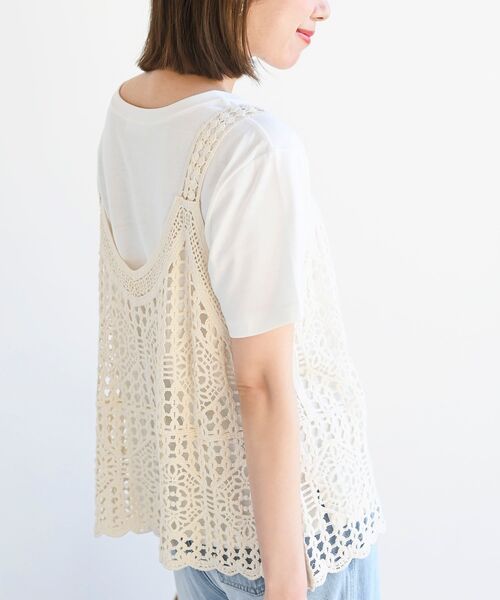 rps（アールピーエス）の「ＴシャツＳＥＴカギ針ビスチェアンサンブル（ベスト・レディース・アイボリー/ホワイト系その他4・M/フリー）」の19枚目の写真