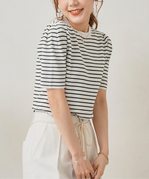 Chez toi（シェトワ）の「袖山タックコンパクトニットプルオーバー（ニット/セーター・レディース・オフホワイト/ブラック/グリーン/オレンジ・FREE）」の11枚目の写真