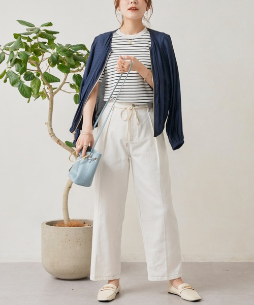 Chez toi（シェトワ）の「袖山タックコンパクトニットプルオーバー（ニット/セーター・レディース・オフホワイト/ブラック/グリーン/オレンジ・FREE）」の16枚目の写真