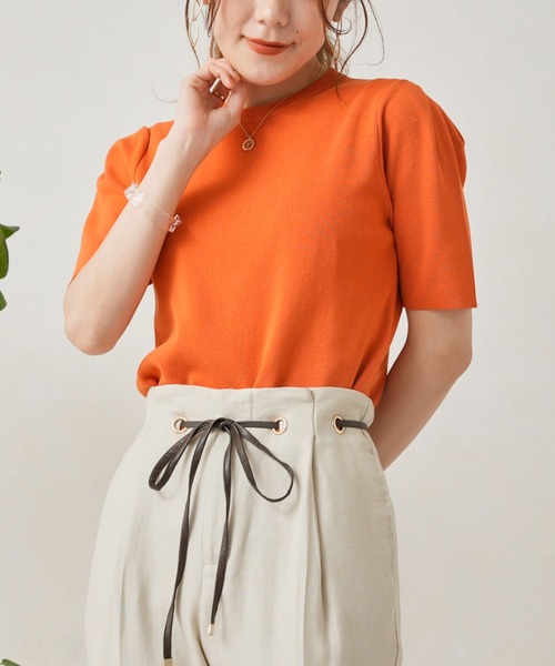 Chez toi（シェトワ）の「袖山タックコンパクトニットプルオーバー