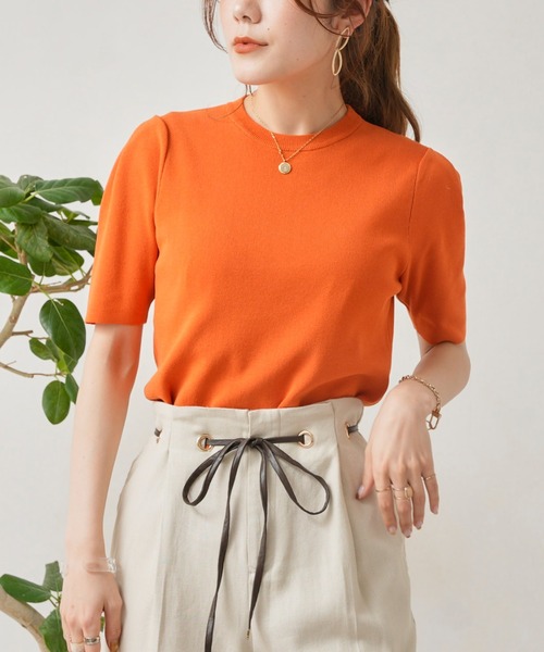 Chez toi（シェトワ）の「袖山タックコンパクトニットプルオーバー（ニット/セーター・レディース・オフホワイト/ブラック/グリーン/オレンジ・FREE）」の22枚目の写真