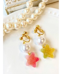 【MUURABBTI】星のお菓子とパールイヤリング(MA)