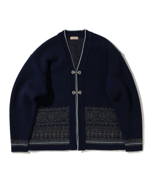 BEAMS LIGHTS(ビームスライツ)の「BEAMS LIGHTS / ノルディック柄 カーディガン(カーディガン/ボレロ・メンズ・チャコールグレー/ネイビー・SMALL/MEDIUM/LARGE)」の11枚目の写真