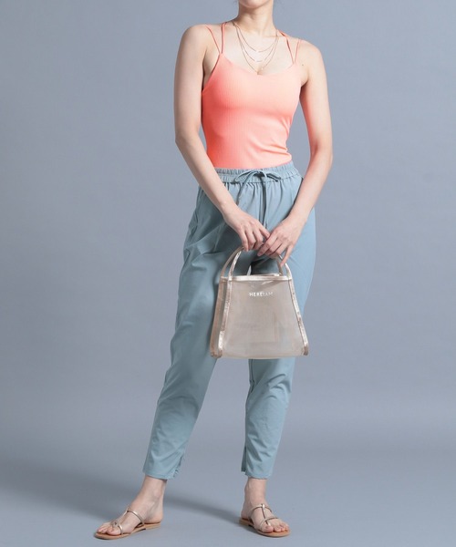 HEREIAM（ヘレイアム）の「【HEREIAM】ハイストレッチリブキャミ(カップ付き)（キャミソール・レディース・ホワイト/ブラック/ラベンダー/オレンジ・SMALL/MEDIUM）」の11枚目の写真