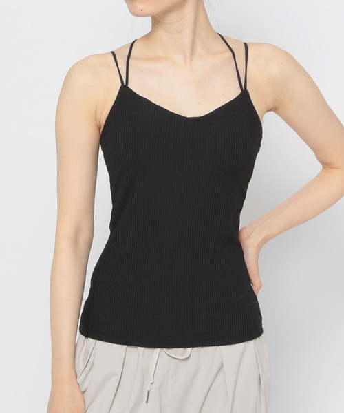 HEREIAM（ヘレイアム）の「【HEREIAM】ハイストレッチリブキャミ(カップ付き)（キャミソール・レディース・ホワイト/ブラック/ラベンダー/オレンジ・SMALL/MEDIUM）」の15枚目の写真