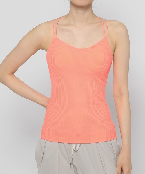 HEREIAM（ヘレイアム）の「【HEREIAM】ハイストレッチリブキャミ(カップ付き)（キャミソール・レディース・ホワイト/ブラック/ラベンダー/オレンジ・SMALL/MEDIUM）」の16枚目の写真