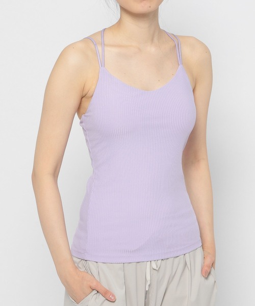 HEREIAM（ヘレイアム）の「【HEREIAM】ハイストレッチリブキャミ(カップ付き)（キャミソール・レディース・ホワイト/ブラック/ラベンダー/オレンジ・SMALL/MEDIUM）」の17枚目の写真