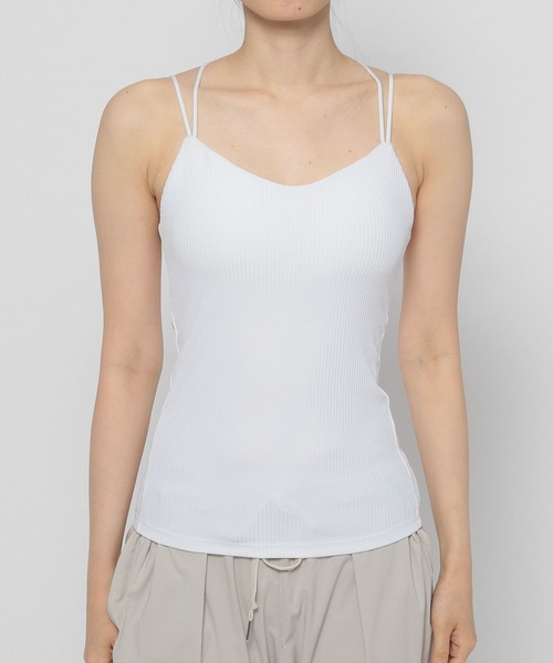 HEREIAM（ヘレイアム）の「【HEREIAM】ハイストレッチリブキャミ(カップ付き)（キャミソール・レディース・ホワイト/ブラック/ラベンダー/オレンジ・SMALL/MEDIUM）」の18枚目の写真