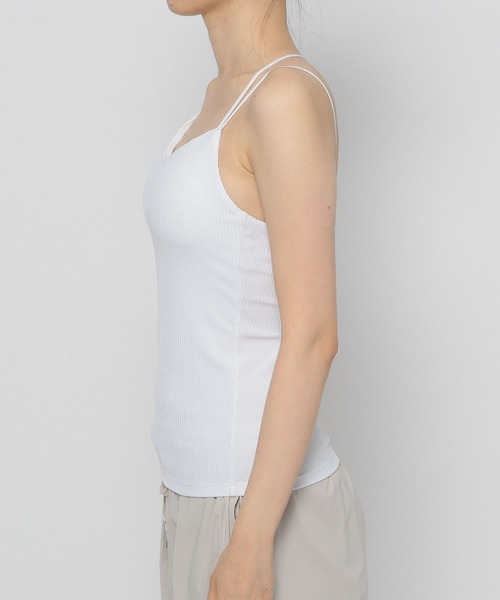 HEREIAM（ヘレイアム）の「【HEREIAM】ハイストレッチリブキャミ(カップ付き)（キャミソール・レディース・ホワイト/ブラック/ラベンダー/オレンジ・SMALL/MEDIUM）」の19枚目の写真