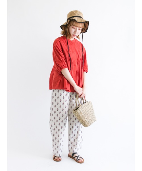 Samansa Mos2（サマンサ モスモス）の「【FROM INDIA】プリントパンツ（その他パンツ・レディース・キナリ/ネイビー/グリーン/レッド・ﾌﾘ-）」の15枚目の写真