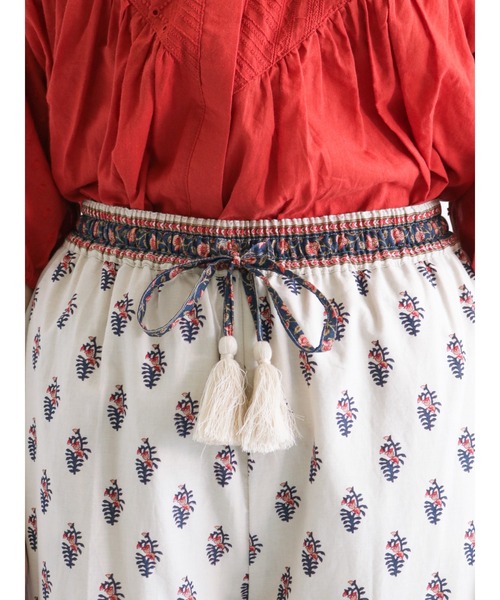 Samansa Mos2（サマンサ モスモス）の「【FROM INDIA】プリントパンツ（その他パンツ・レディース・キナリ/ネイビー/グリーン/レッド・ﾌﾘ-）」の11枚目の写真