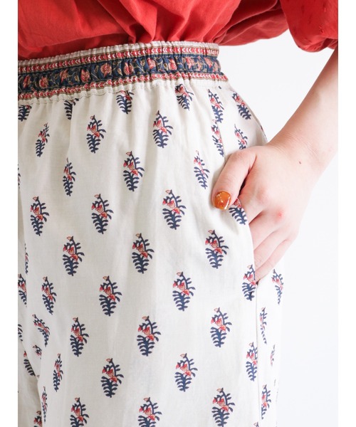 Samansa Mos2（サマンサ モスモス）の「【FROM INDIA】プリントパンツ（その他パンツ・レディース・キナリ/ネイビー/グリーン/レッド・ﾌﾘ-）」の10枚目の写真