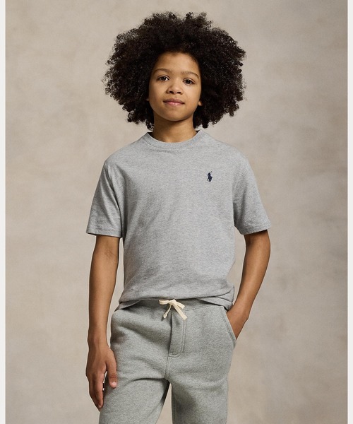 POLO RALPH LAUREN CHILDRENSWEAR(ポロ ラルフ ローレン チルドレンズウェア)の「コットン ジャージー クルーネック Tシャツ(Tシャツ/カットソー・キッズ・グレー系・S/M/L/XL)」の1枚目の写真