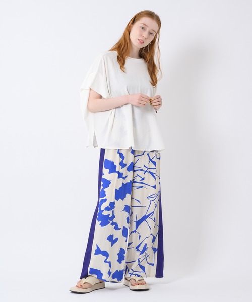 malla（マーラ）の「malla 強撚ドルマンプルオーバー（Tシャツ/カットソー・レディース・ホワイト/ブラック/オレンジ・FREE）」の4枚目の写真