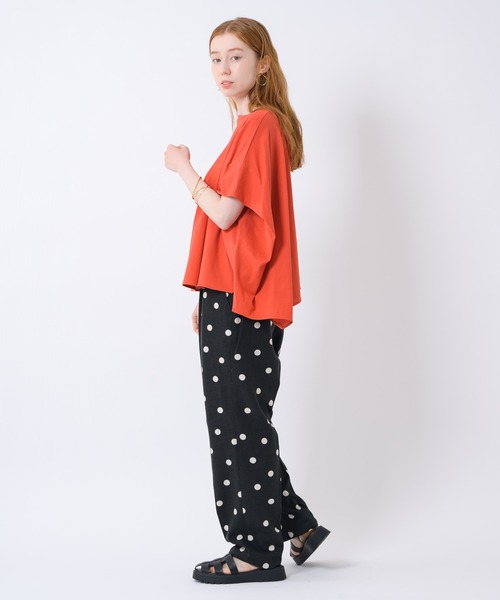 malla（マーラ）の「malla 強撚ドルマンプルオーバー（Tシャツ/カットソー・レディース・ホワイト/ブラック/オレンジ・FREE）」の13枚目の写真