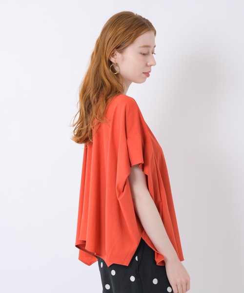 malla（マーラ）の「malla 強撚ドルマンプルオーバー（Tシャツ/カットソー・レディース・ホワイト/ブラック/オレンジ・FREE）」の9枚目の写真