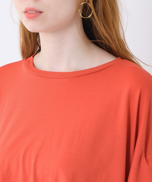 malla（マーラ）の「malla 強撚ドルマンプルオーバー（Tシャツ/カットソー・レディース・ホワイト/ブラック/オレンジ・FREE）」の14枚目の写真