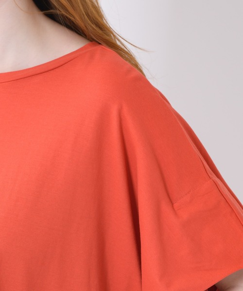 malla（マーラ）の「malla 強撚ドルマンプルオーバー（Tシャツ/カットソー・レディース・ホワイト/ブラック/オレンジ・FREE）」の18枚目の写真