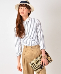 SHIPS for women | ストライプラウンドカラーシャツ(シャツ/ブラウス)