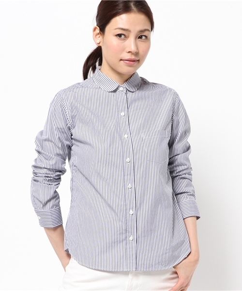 SHIPS for women(シップスフォーウィメン)の「★★ストライプラウンドカラーシャツ(シャツ/ブラウス・レディース・ライトホワイト/ライトブルー・36/38)」の15枚目の写真
