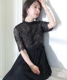 ミモレ丈&七分袖 フォーマル ボックス プリーツ お呼ばれ 結婚式 パーティー ドレス 同窓会 オケージョンドレス ワンピース 二次会 成人式 謝恩会 20代 30代