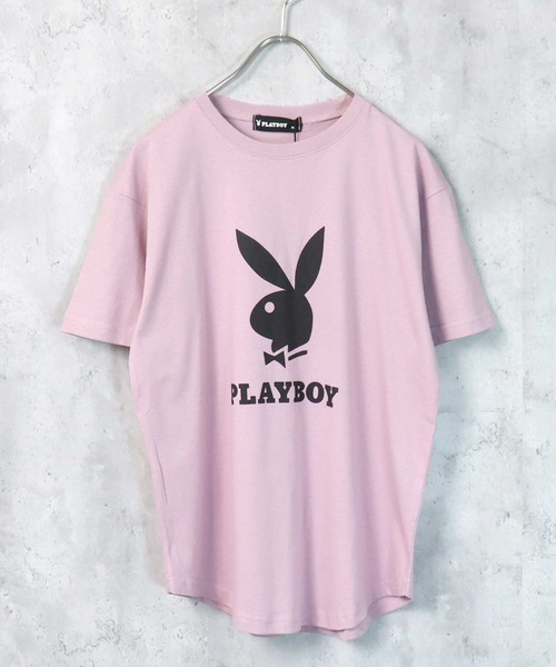 PLAYBOY プレイボーイ Tシャツ トップス ピンク 白 ホワイト PLAYBOY x atmos pink Rhinestone T-shirt / プレイボーイ