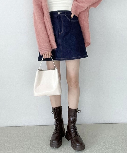 Heather(ヘザー)の「アソートミニスカート2 156852(デニムスカート・レディース・アイボリー/ブラック/インディゴブルー/ブラウン系その他/ブラック系/ブラウン系・S/M)」の6枚目の写真