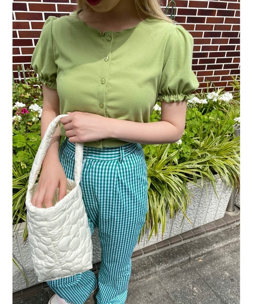 WC（ダブル シー）の「フラワーパターンキルトバッグ（トートバッグ・レディース・ピンク/ホワイト/サックスブルー・FREE）」の6枚目の写真