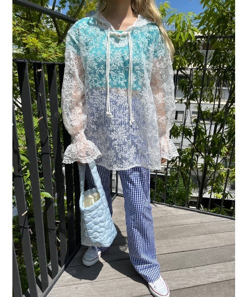 WC（ダブル シー）の「フラワーパターンキルトバッグ（トートバッグ・レディース・ピンク/ホワイト/サックスブルー・FREE）」の21枚目の写真