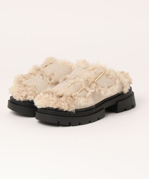 AMERICAN HOLIC（アメリカンホリック）の「ファーバックルサンダル（サンダル・レディース・ベージュ・L/M）」の3枚目の写真