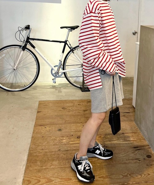 CANAL JEAN（キャナルジーン）の「RED CHOP WORKS(レッドチョップワークス) ボートネックボーダーロングTシャツ（Tシャツ/カットソー・レディース・ネイビー/レッド・38）」の3枚目の写真