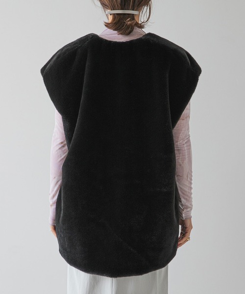 rectangle（レクタングル）の「エコファーベスト（ベスト・レディース・アイボリー/ブラウン/ブラック・FREE）」の9枚目の写真