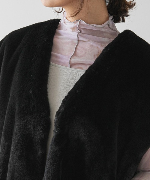 rectangle（レクタングル）の「エコファーベスト（ベスト・レディース・アイボリー/ブラウン/ブラック・FREE）」の11枚目の写真