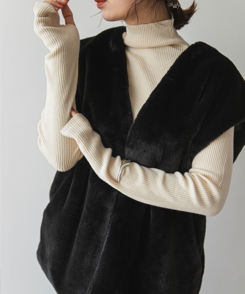 rectangle（レクタングル）の「エコファーベスト（ベスト・レディース・アイボリー/ブラウン/ブラック・FREE）」の20枚目の写真