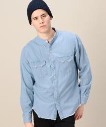 BEAUTY&YOUTH UNITED ARROWS | BY インディゴ クラフト バンドカラーウエスタンシャツ(シャツ/ブラウス)