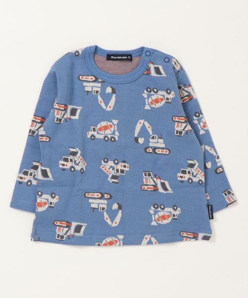 Moujonjon(ムージョンジョン)の「総柄ジャガードTシャツ(Tシャツ/カットソー・キッズ・ブルー/グレー・100/90/80/110/120)」の1枚目の写真