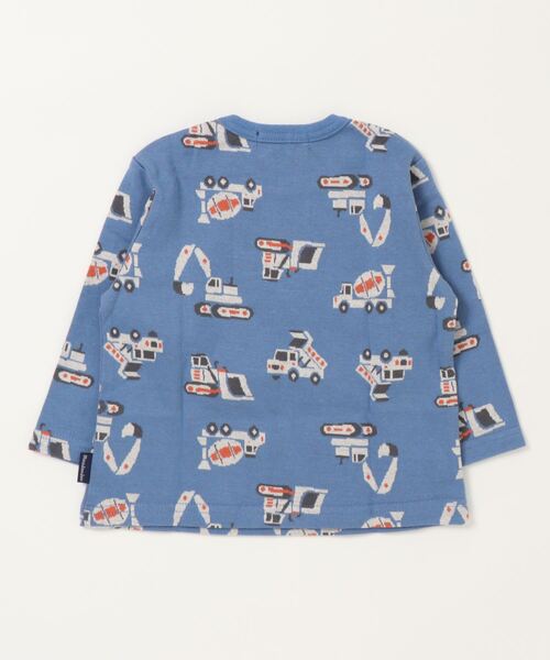 Moujonjon(ムージョンジョン)の「総柄ジャガードTシャツ(Tシャツ/カットソー・キッズ・ブルー/グレー・100/90/80/110/120)」の3枚目の写真