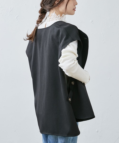 PUAL CE CIN（ピュアルセシン）の「テレコレース襟ロングスリーブインナー（Tシャツ/カットソー・レディース・ブラック/オフホワイト・FREE）」の6枚目の写真