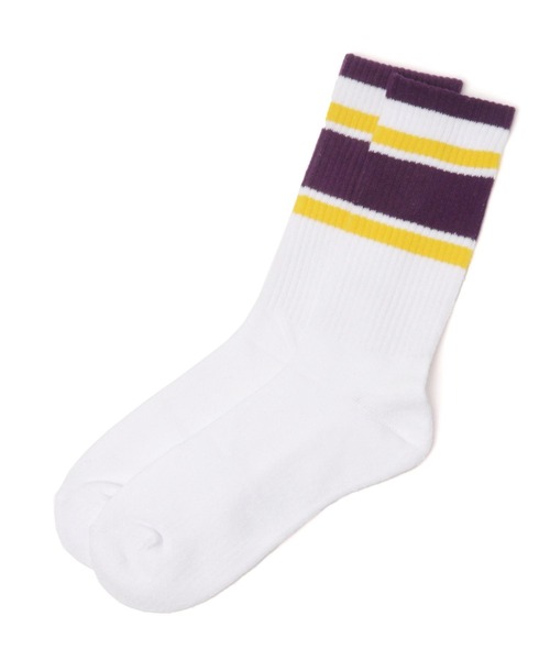 BAYFLOW（ベイフロー）の「BFリッチェルラインソックス（ソックス/靴下・メンズ・パープル/ネイビー/グリーン/ブラック・FREE）」の4枚目の写真