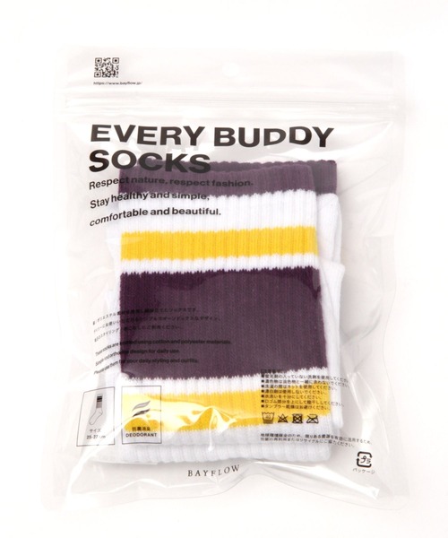 BAYFLOW（ベイフロー）の「BFリッチェルラインソックス（ソックス/靴下・メンズ・パープル/ネイビー/グリーン/ブラック・FREE）」の10枚目の写真