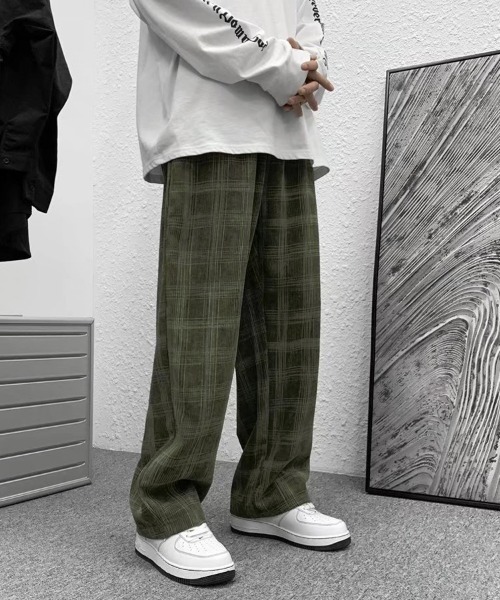 美品 サイ 定価4,9万円 チェック柄イージーパンツ Scye Basics パンツ チェック柄 イージーパンツ レディース メンズ