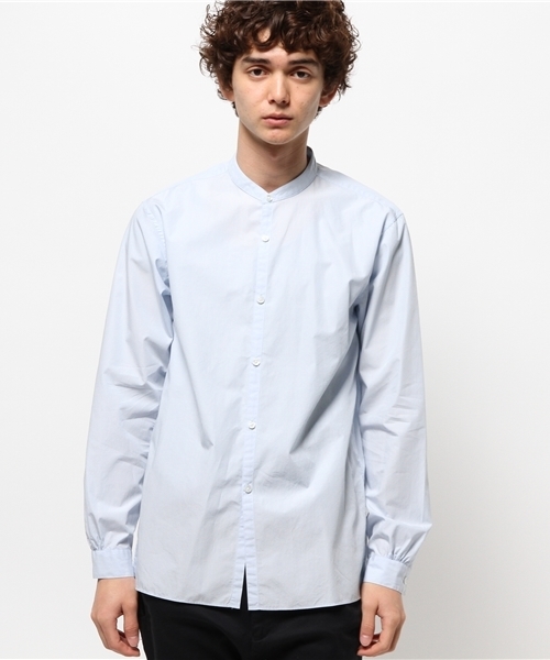 EDIFICE（エディフィス）の「◇トルファンコットンハケメ バンドカラーL/S（シャツ/ブラウス・メンズ・ブルー/ネイビー・44/46/50/48）」の3枚目の写真