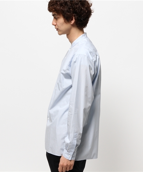 EDIFICE（エディフィス）の「◇トルファンコットンハケメ バンドカラーL/S（シャツ/ブラウス・メンズ・ブルー/ネイビー・44/46/50/48）」の4枚目の写真